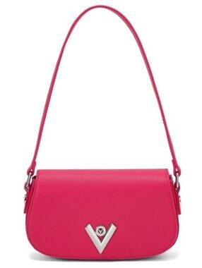 Valentino Pink Leather Shoulder Bag Hot Pink